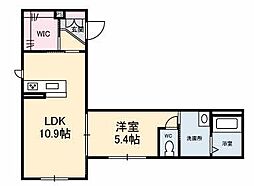 メゾンスコット 1LDKの間取図画像