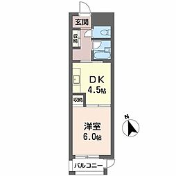 メゾンブランシェ 1DKの間取図画像