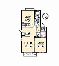 シャーメゾンヴェルジュール1 2LDKの間取図画像