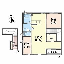 シャーメゾンNoumi 2LDKの間取図画像