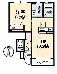 シャーメゾンエリシオン 1LDKの間取図画像