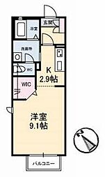 グランフラーヴ 1Kの間取図画像