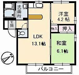 ファミール山門 2LDKの間取図画像