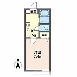 ディアスY.S. 1Kの間取図画像