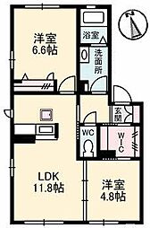 エクセレントB 2LDKの間取図画像