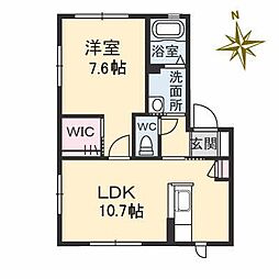 メゾンカリン 1LDKの間取図画像