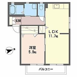 バリュージュ王子A 1LDKの間取図画像