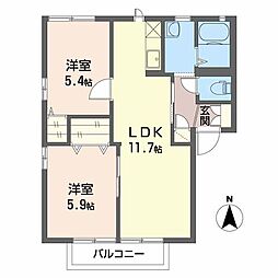 Ensoleille21A 2LDKの間取図画像