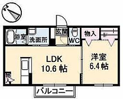 コモドザビエル 1LDKの間取図画像