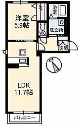 シャーメゾンアオイ 1LDKの間取図画像