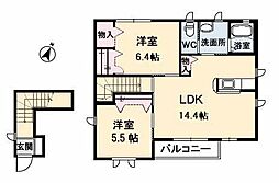 クラヴィエA 2LDKの間取図画像