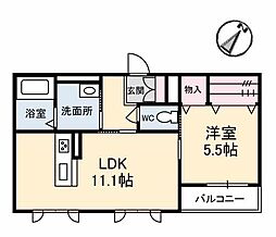シャーメゾンアリエッタ2 1LDKの間取図画像