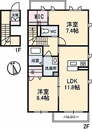 シャーメゾンセントリビエ 2LDKの間取図画像