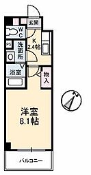 JRBハイツ湯田 1Kの間取図画像
