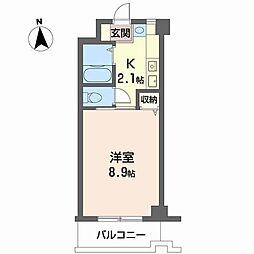 泉川マンション 1Kの間取図画像