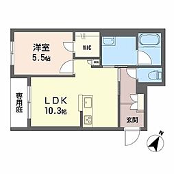 シャーメゾン イーストキャッスル 1LDKの間取図画像