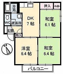 ラフォーレD 3DKの間取図画像