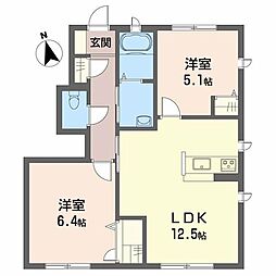シャーメゾンボヌール 2LDKの間取図画像
