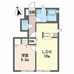 シャーメゾン大森B 1LDKの間取図画像