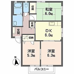コンフォートA 3DKの間取図画像