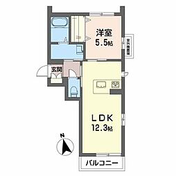 ベレオ助任橋 1LDKの間取図画像