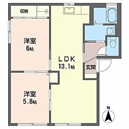 シャーメゾンラヴィC 2LDKの間取図画像