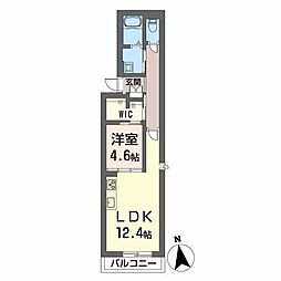 シャーメゾン北藤原 1LDKの間取図画像