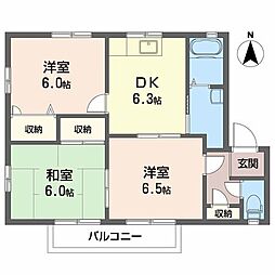 ArtWindowB 3DKの間取図画像