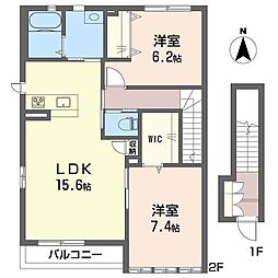 サンシャイン針田2 2LDKの間取図画像