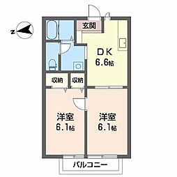 フレグランスガーデン 2DKの間取図画像