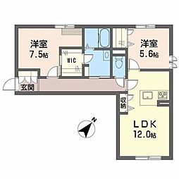 ｇｒａｎａｒｙ　ｈｏｕｓｅ（グラナリーハウス） 1階2LDKの間取り