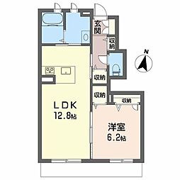 シャーメゾンドリーミオA 1LDKの間取図画像
