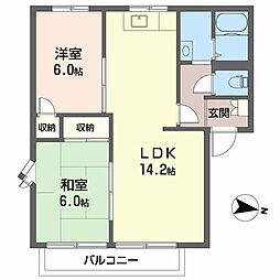 ガーデンハイツB 2LDKの間取図画像