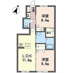 シャーメゾンみどり野　Ｅ棟 E0102 1階2LDKの間取り