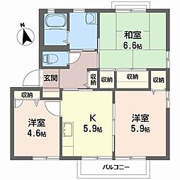 エスポワールD 3Kの間取図画像