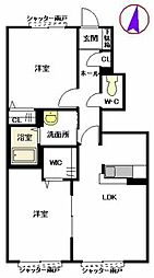 ラフィーネプロムナード3D 2LDKの間取図画像