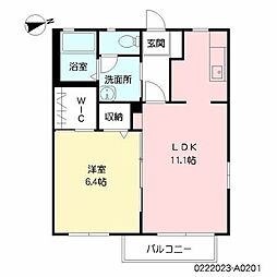 ルーンルディー2 1LDKの間取図画像