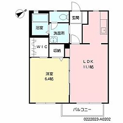 ルーンルディー2 1LDKの間取図画像