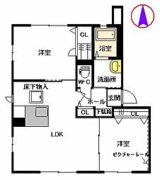 フォレスタMプリモ 2LDKの間取図画像