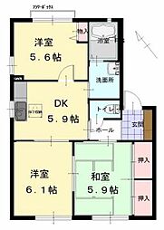 サイドパーク本城2B 3Kの間取図画像