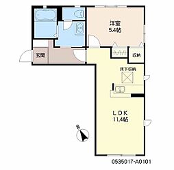 翠翠ガーデン2 1LDKの間取図画像
