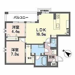 シャーメゾン 新屋敷 Premium 2LDKの間取図画像
