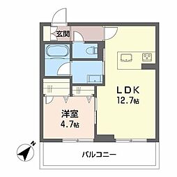 ベンガレンシス 1LDKの間取図画像
