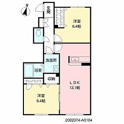 エムビレッジ2A 2LDKの間取図画像