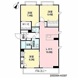 ベルデガゾン 3LDKの間取図画像