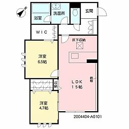 シャーメゾンアメニティ御領1 2LDKの間取図画像