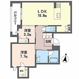シャーメゾン ウィステリア 2LDKの間取図画像