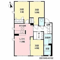 サンビレッジ古閑 3LDKの間取図画像
