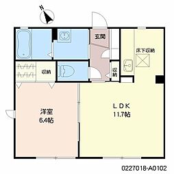 サンステージたけの 1LDKの間取図画像