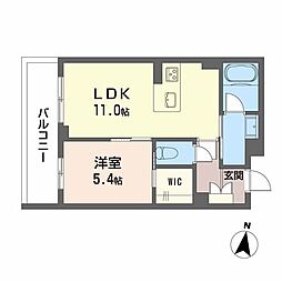 シャーメゾン神宮参道 1LDKの間取図画像